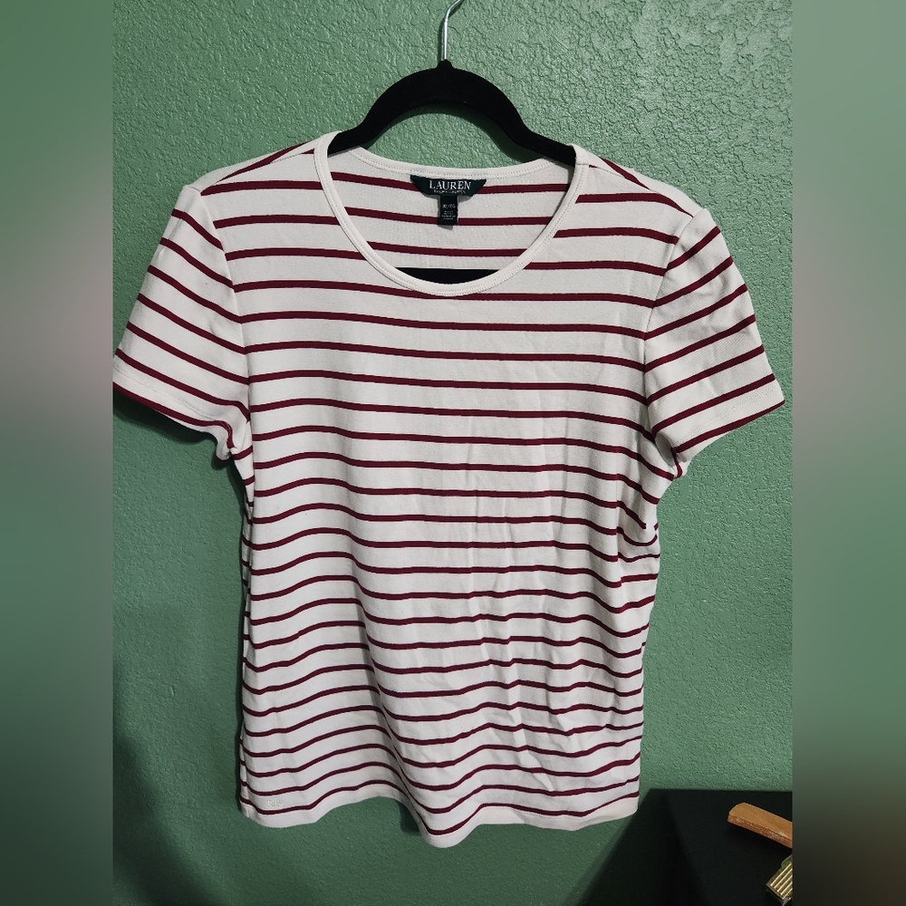 Lauren Ralph Lauren Womens Stripped Tee Size Xl